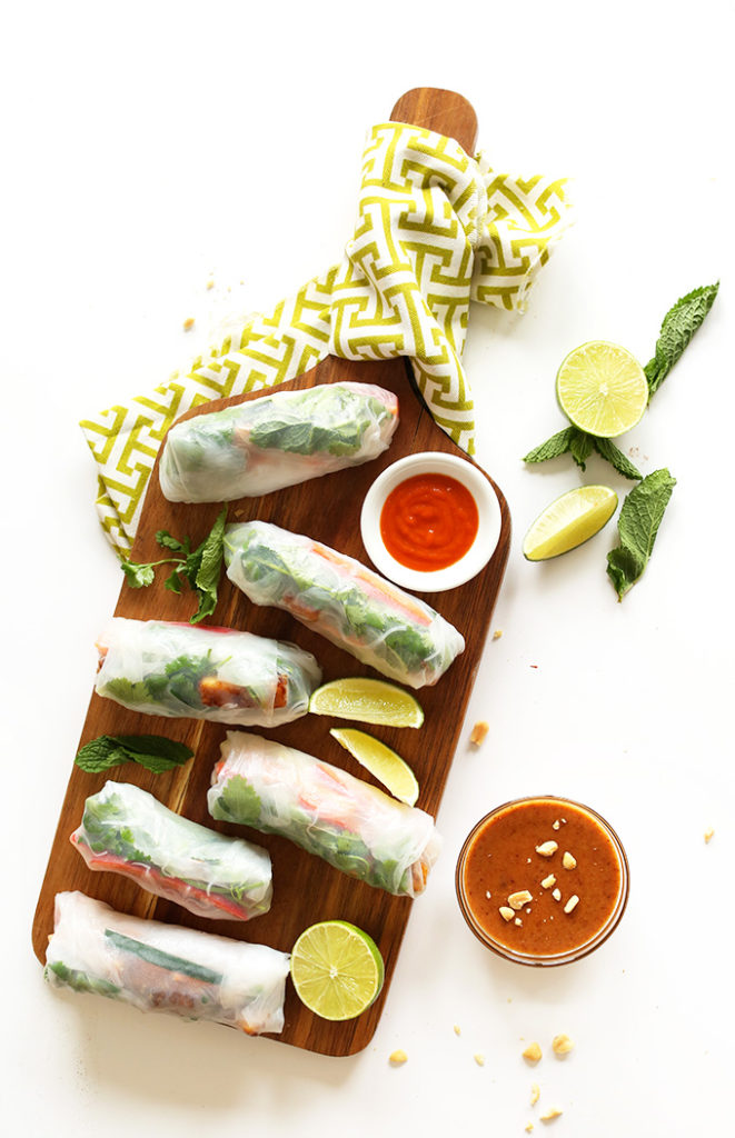 Vegan-Vietnamese-Spring-Rolls-with-Crispy-Tofu-and-almond-butter-dipping-sauce-30-minutes-and-SO-delicious